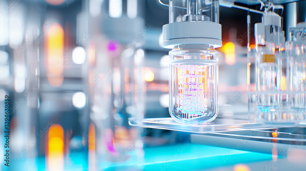 close up view of laboratory glass vial filled with colorful liquid, showcasing scientific equipment and modern lab environment close up view of laboratory glass vial filled with colorful liquid, showcasing scientific equipment and modern lab environment