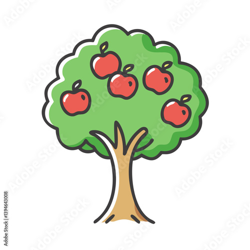 apple tree icon, apple tree vector illustration-simple illustration of apple tree, perfect for apple tree logos and icons