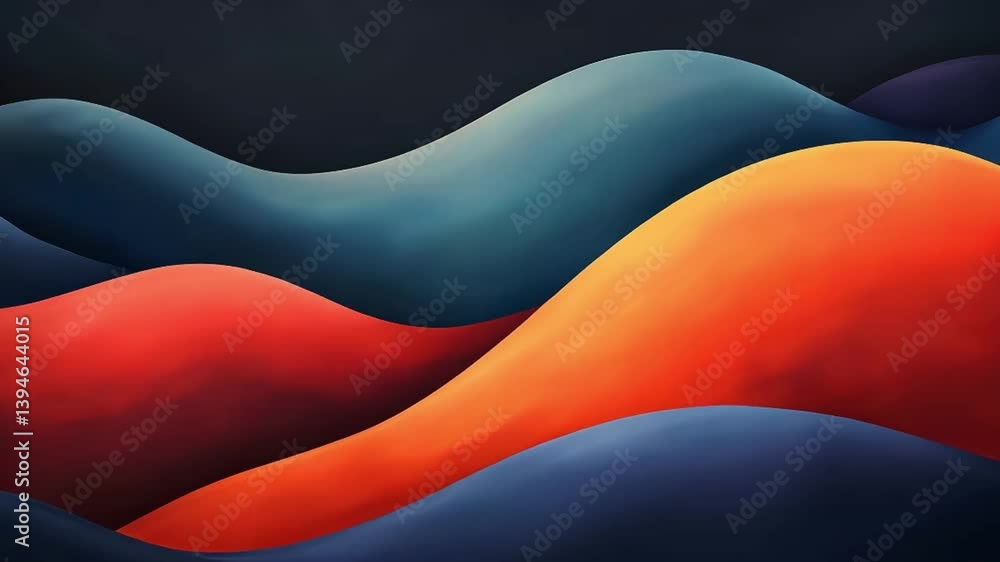 Abstract colorful hills, vibrant waves, smooth curves, gradient colors, dark background, digital art, wallpaper. Abstract colorful hills, vibrant waves, smooth curves, gradient colors, dark background, digital art, wallpaper.