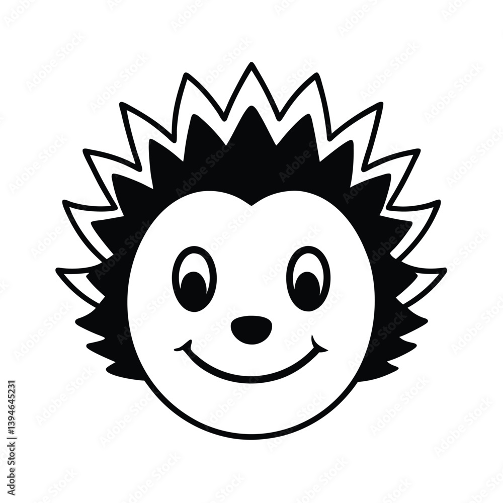 Obraz premium mascot style porcupine head with cute rounded quills