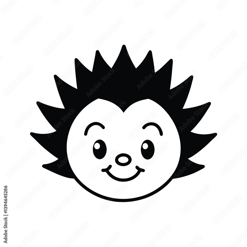 mascot style porcupine head with cute rounded quills mascot style porcupine head with cute rounded quills