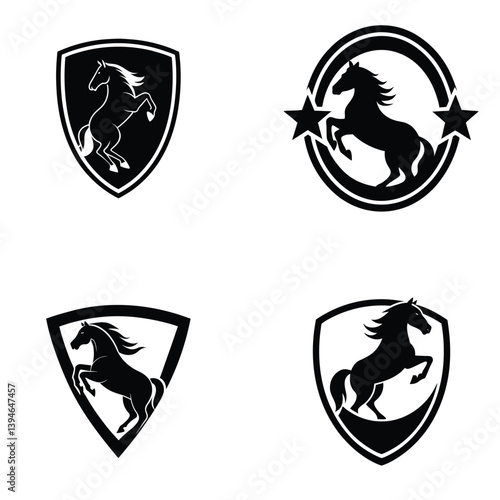Horse icon vector shilhouette bundle collection