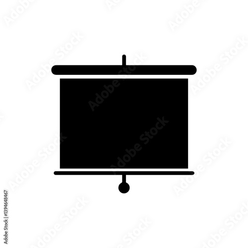Minimal Black Classroom Projector Screen Pulled Down Icon