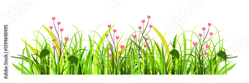 green grass line vector isolated