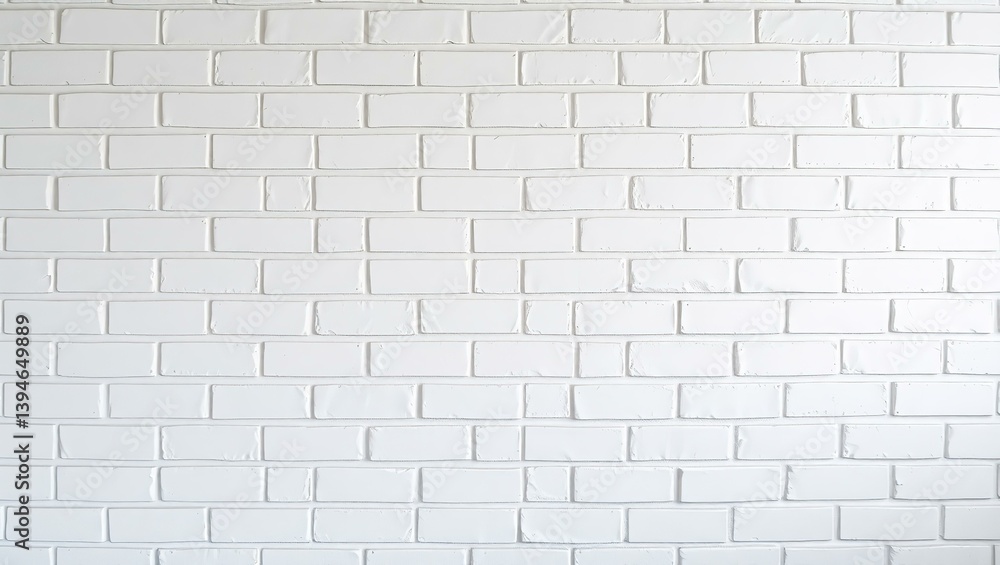 Naklejka premium White Brick Wall Background – Clean Minimal Texture