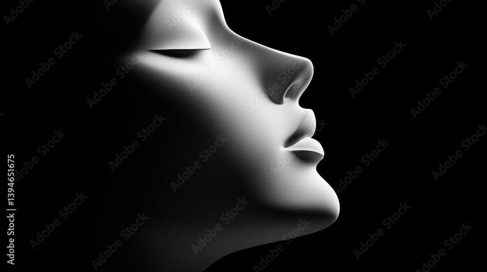 Profile of a peaceful face Profile of a peaceful face
