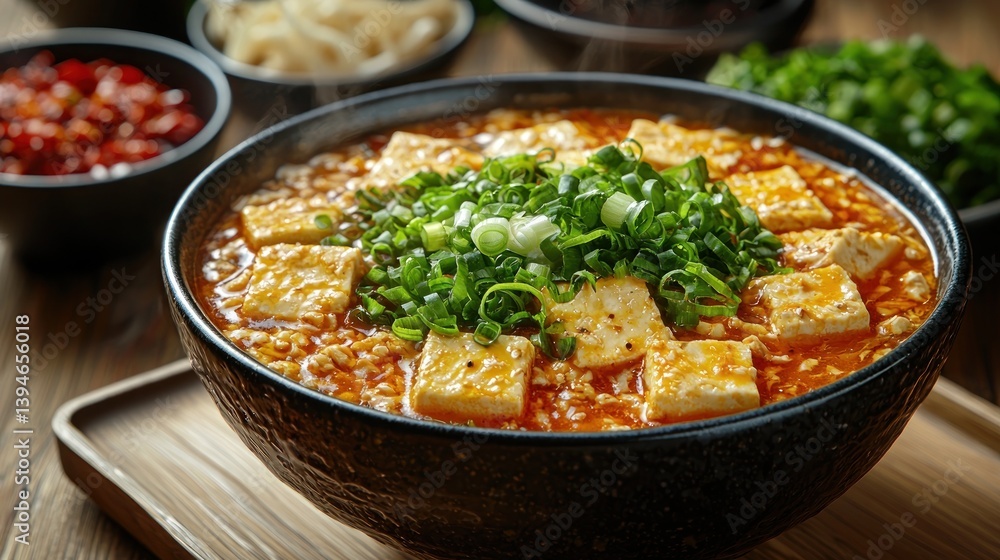 Delicious hot and spicy tofu soup Delicious hot and spicy tofu soup