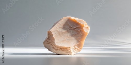 Pale Orange Stone Sample on Gray Background