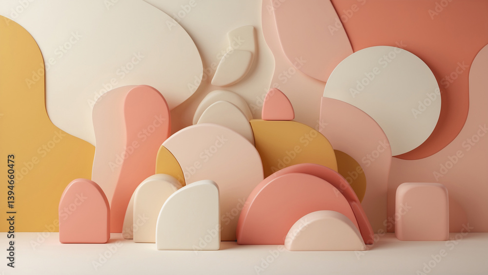 Fototapeta premium Soft Paper Shapes