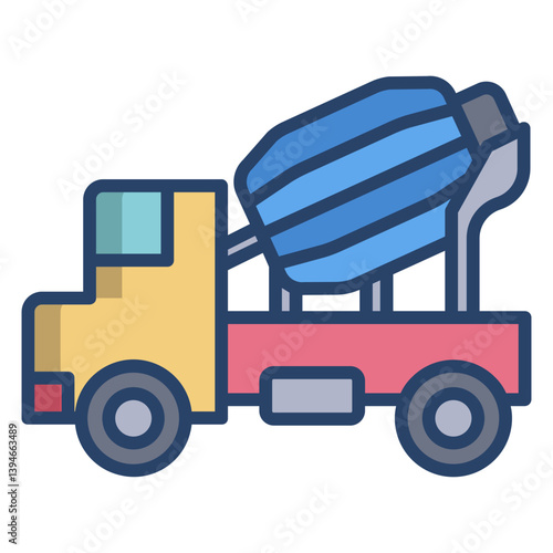 Linear color Concrete Mixer icon