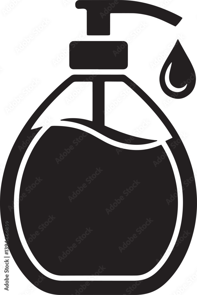 Obraz premium Liquid soap icon silhouette vector illustration