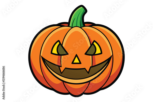 Halloween jack lantern doodle on white background