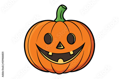 Halloween jack lantern doodle on white background