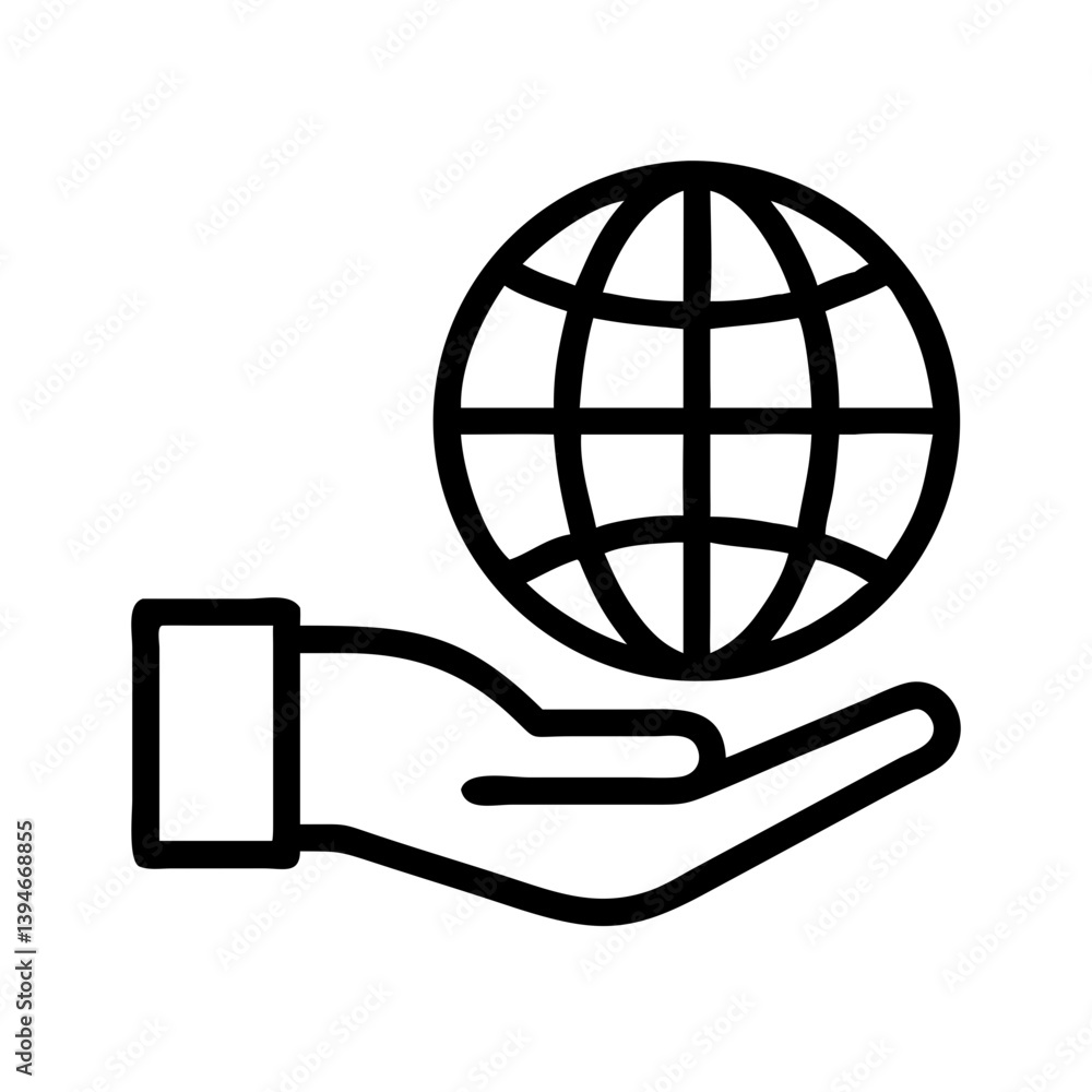 Hand and Globe Icon Outline Coloring Book Page Line Art Drawing Set White Background
Hand and Globe Icon Outline Coloring Book Page Line Art Drawing Set White Background