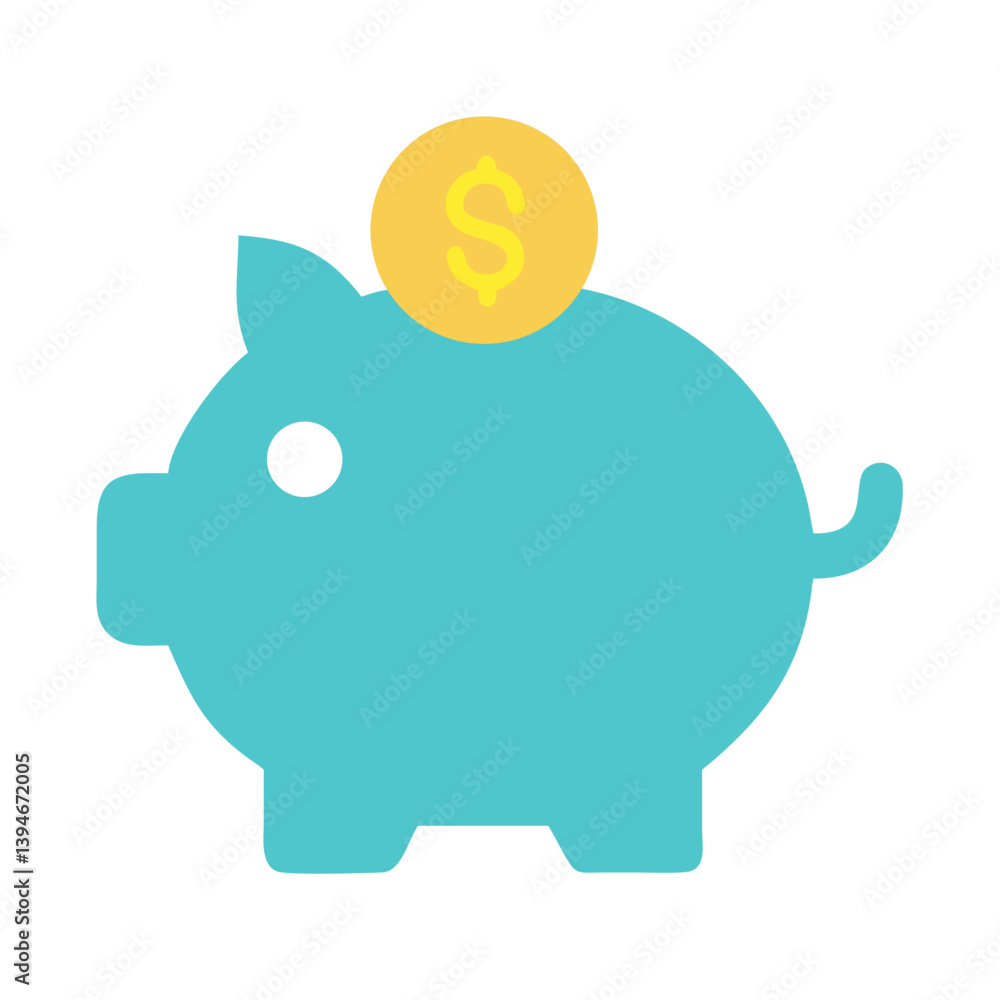 Obraz premium Piggy Bank Icon Outline Coloring Book Page Line Art Drawing Set White Background