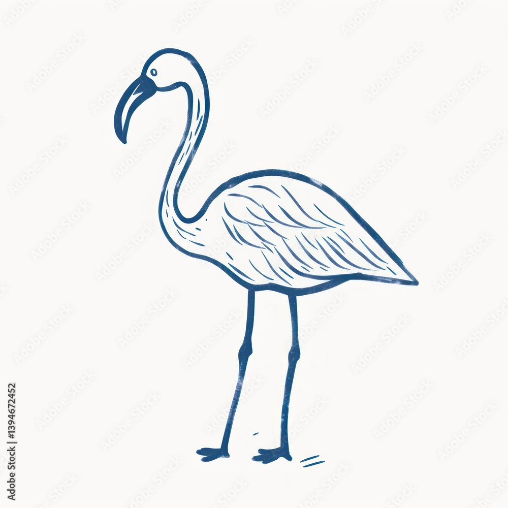 Fototapeta premium Flamingo illustration minimalist bird.