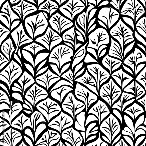 Wallpaper Mural beautiful black and white flower pattern background design  Torontodigital.ca