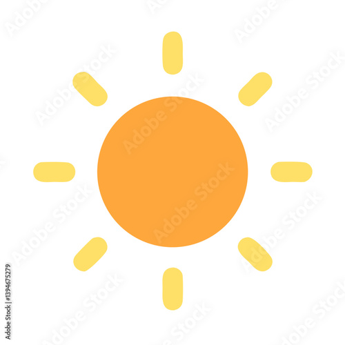 Sun Icon Outline Coloring Book Page Line Art Drawing Set White Background

