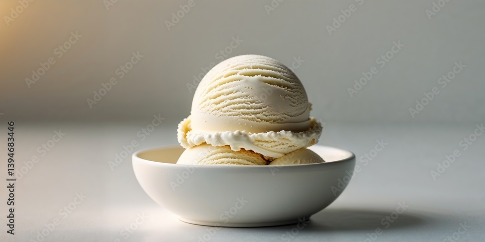 A delicious bowl of creamy vanilla flavored ice cream scoops. A delicious bowl of creamy vanilla flavored ice cream scoops.