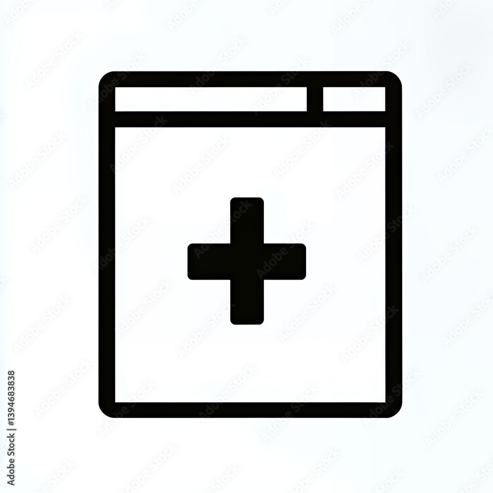 a medical folder icon with a cross symbol a medical folder icon with a cross symbol