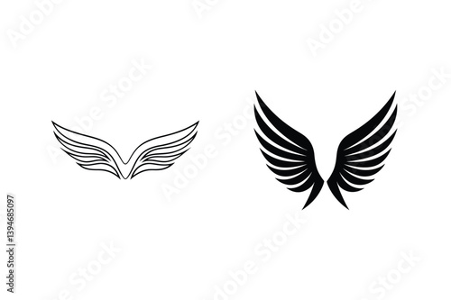 Wallpaper Mural Decorative Wings Vector Illustration Set For Logo Design And Creative Graphics Torontodigital.ca