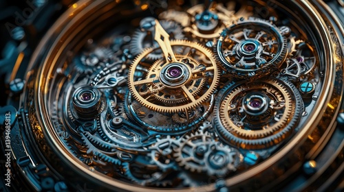 Wallpaper Mural Detailed view of intricate clockwork mechanism Torontodigital.ca