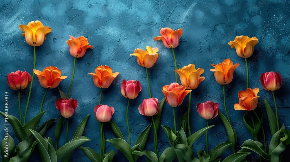 custom made wallpaper toronto digitalAerial Tulip Floral Pattern in a rectangle Frame HD 8K wallpaper Photographic Image