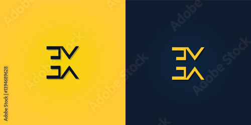 Minimalist Abstract Initial letter EX logo.