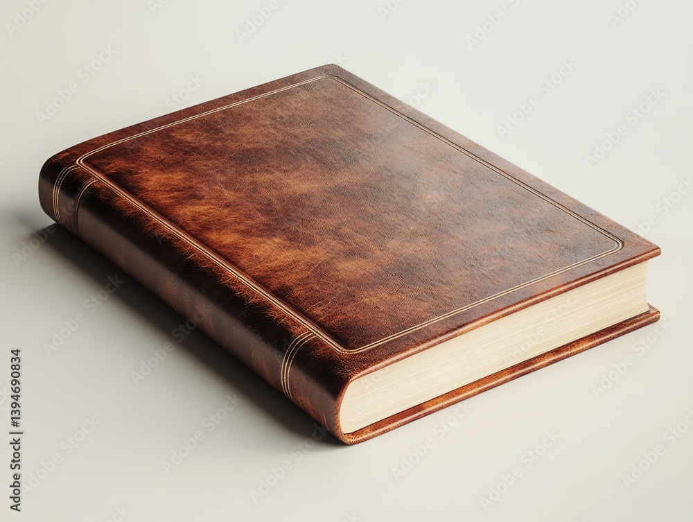 Closed elegant notebook mockup with smooth leather texture Closed elegant notebook mockup with smooth leather texture
