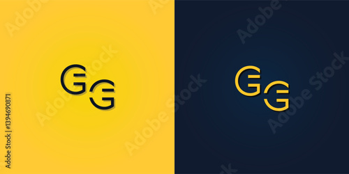 Minimalist Abstract Initial letter GG logo.
