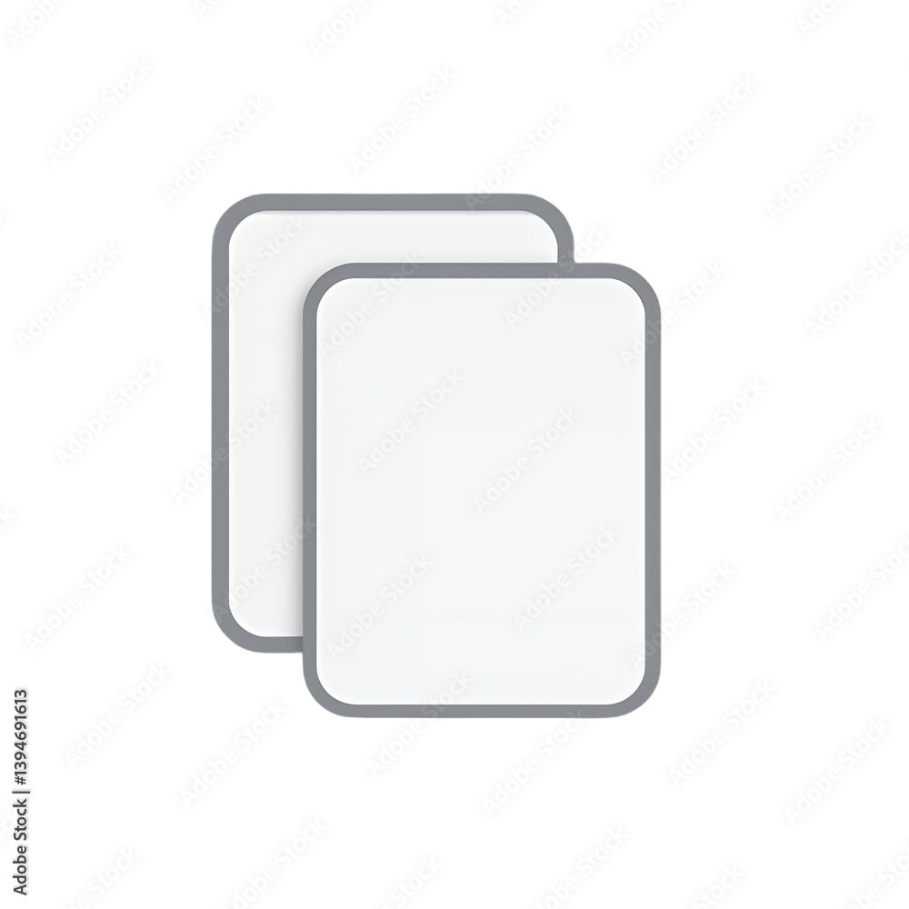 Two White Cards with Gray Border - Transparent Background Two White Cards with Gray Border - Transparent Background