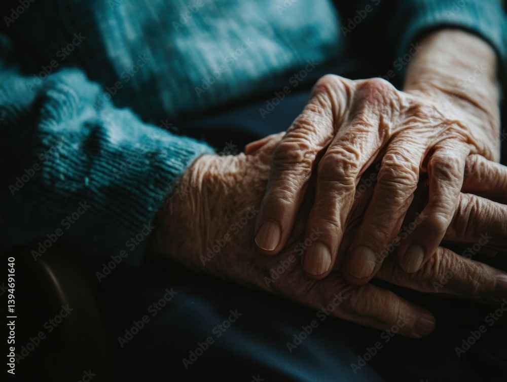 Fototapeta premium Close-up of the hands of an elderly person