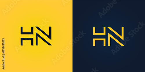 Minimalist Abstract Initial letter HN logo.