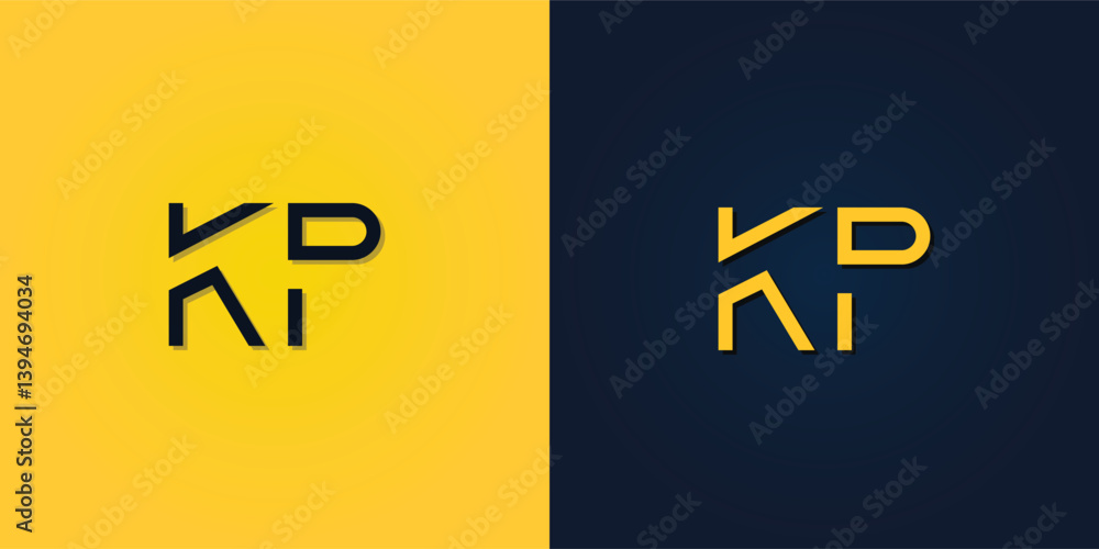 Fototapeta premium Minimalist Abstract Initial letter KP logo.
