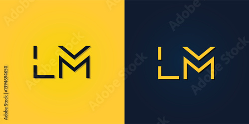 Minimalist Abstract Initial letter LM logo.