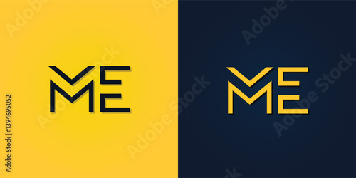 Minimalist Abstract Initial letter ME logo.