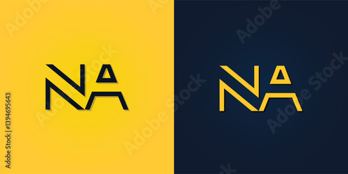 Minimalist Abstract Initial letter NA logo.