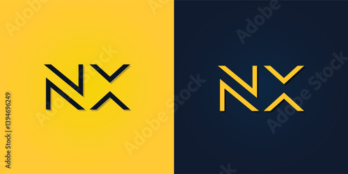 Minimalist Abstract Initial letter NX logo.