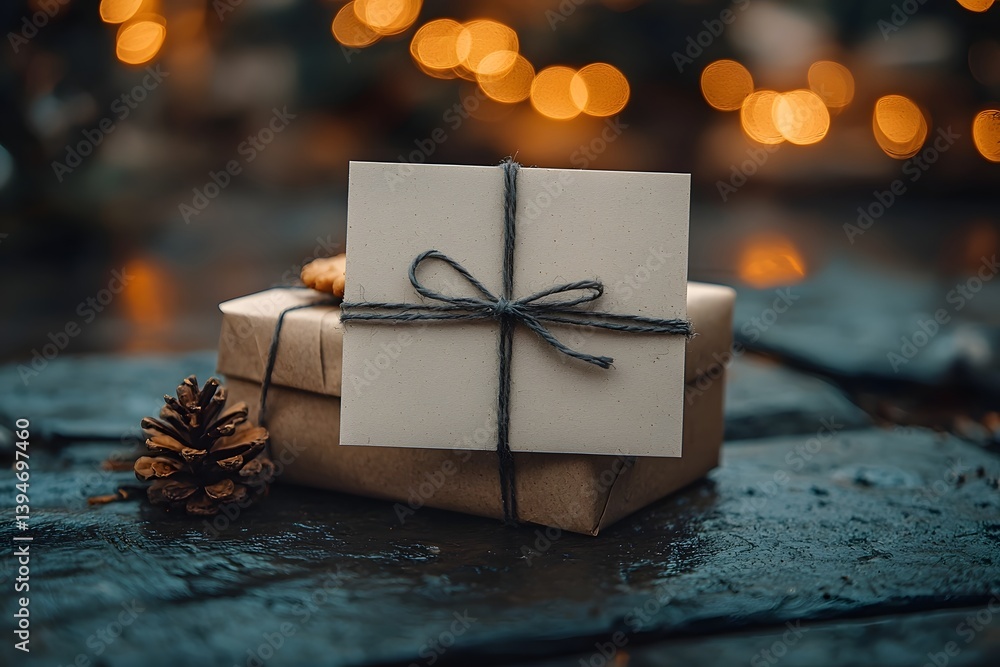 Cozy holiday gift box with homemade cookies and a festive display
