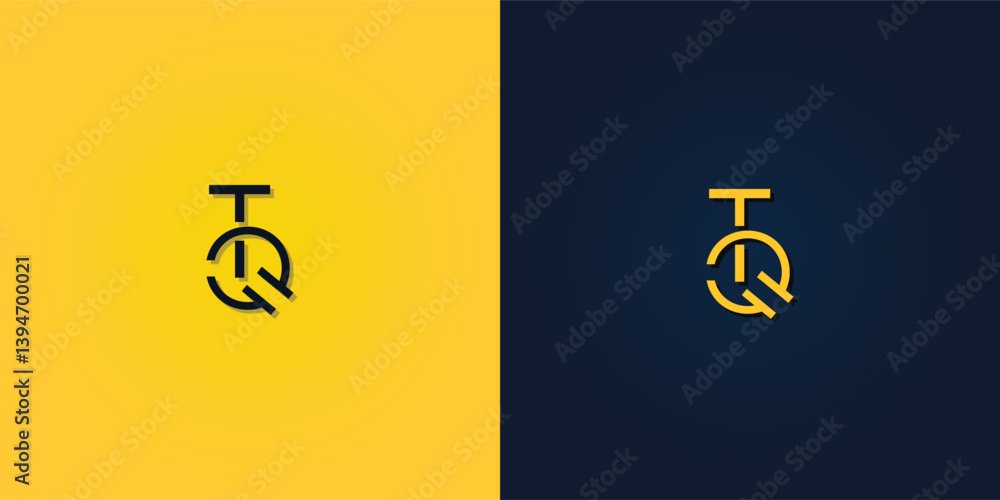 Minimalist Abstract Initial letter TQ logo. Minimalist Abstract Initial letter TQ logo.