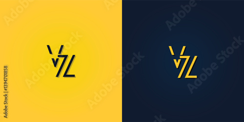 Minimalist Abstract Initial letter VZ logo.