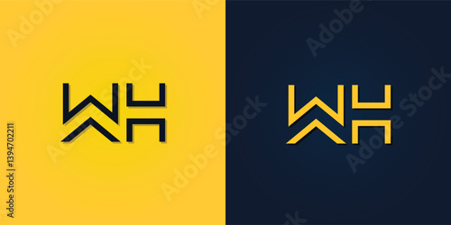 Minimalist Abstract Initial letter WH logo.