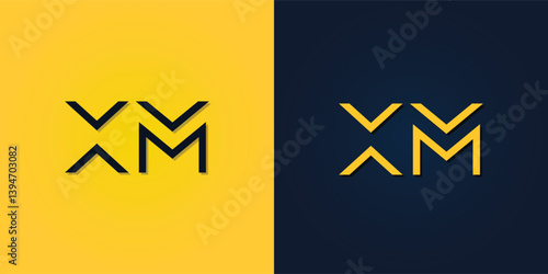 Minimalist Abstract Initial letter XM logo.