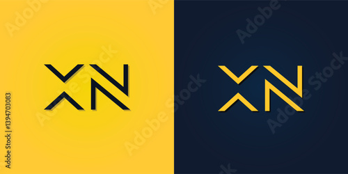 Minimalist Abstract Initial letter XN logo.
