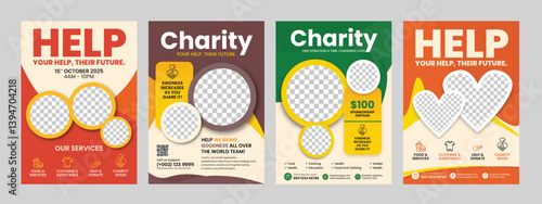 charity flyer template design. fundraising charity event flyer poster template.