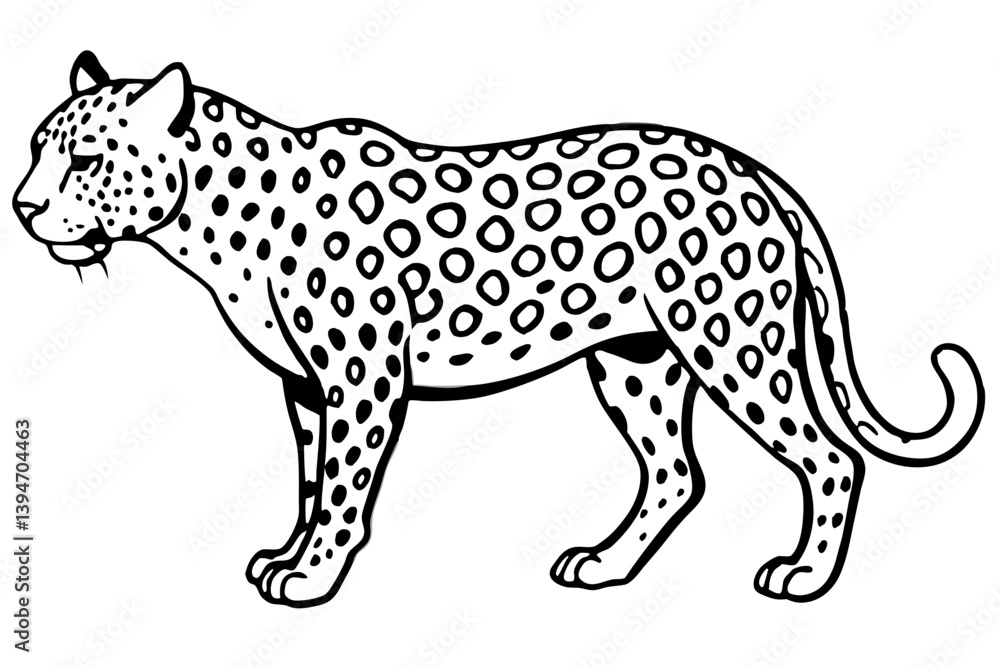 Minimalist Line Art Jaguar Vector Design on White Background Minimalist Line Art Jaguar Vector Design on White Background