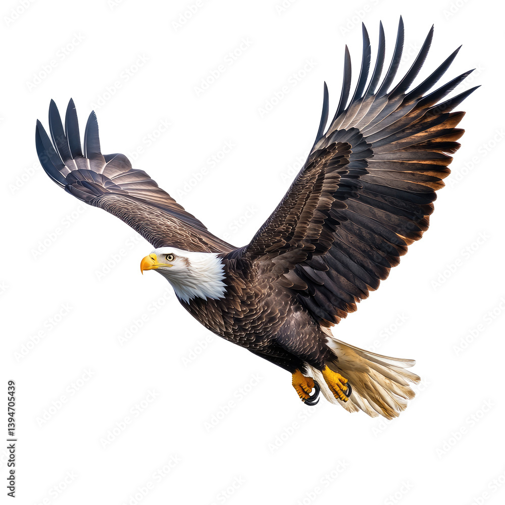 Obraz premium Majestic Eagle Flight on transparent background