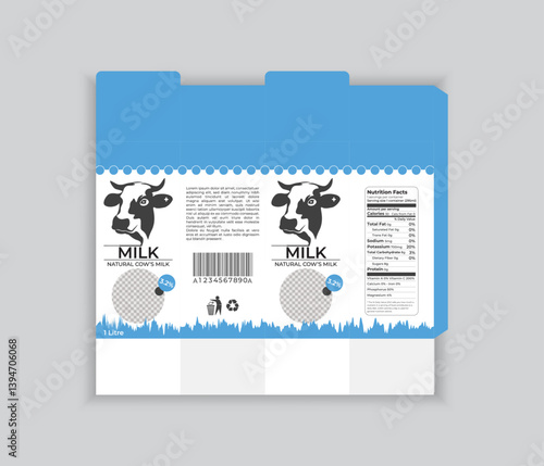 Simple and unique milk carton box design template