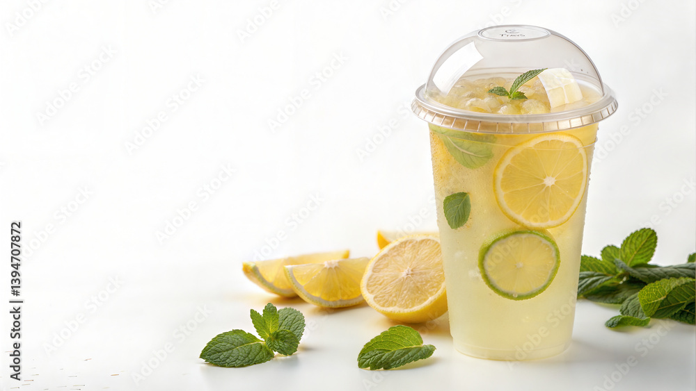 Refreshing Lemonade and Citrus Drinks in Plastic and Paper Cups – Summer Beverage Mockups

