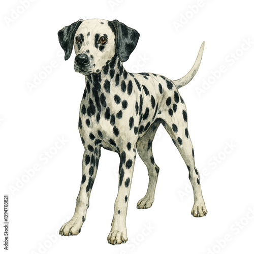 Wallpaper Mural Watercolor Dalmatian Dog Standing Torontodigital.ca